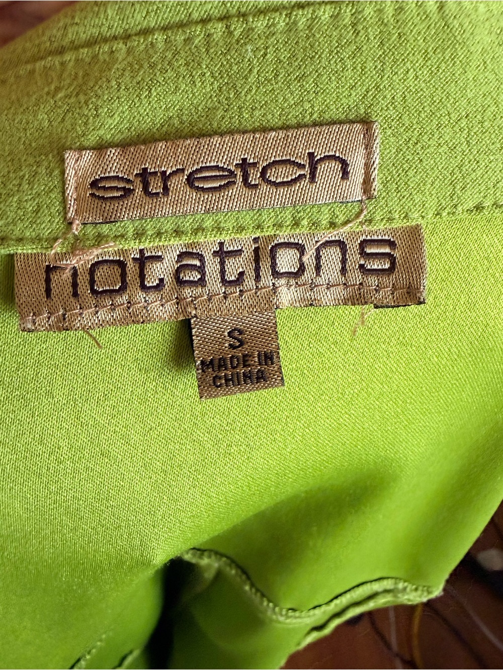 Y2K Green Fitted Button Up Top Vintage Notations 90s Minimalist Fall Size S - Picture 4 of 7